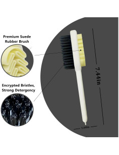 Cepillo de Zapatos Feelorna Doble Cara 19cm Suede Blanco 2