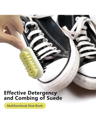 Cepillo de Zapatos Feelorna Doble Cara 19cm Suede Blanco