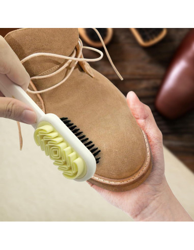 Cepillo de Zapatos Feelorna Doble Cara 19cm Suede Blanco