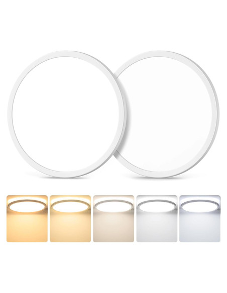 Paquete de 2 luces de techo LED GoBright 20W 2600LM 5CCT