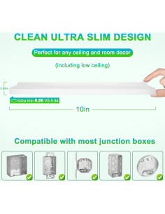 Paquete de 2 luces de techo LED GoBright 20W 2600LM 5CCT 2