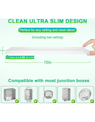 Paquete de 2 luces de techo LED GoBright 20W 2600LM 5CCT