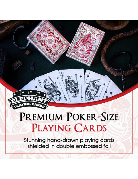 Baraja Premium Elephant Playing Cards Blanco Fantasma 1.78x8.79cm