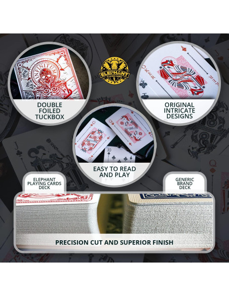 Baraja Premium Elephant Playing Cards Blanco Fantasma 1.78x8.79cm