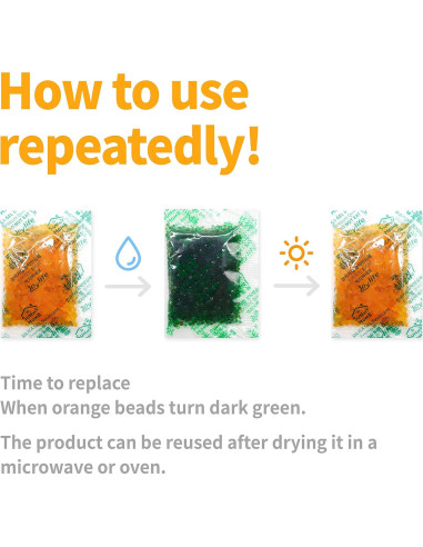 Gel de Silica Recargable SUNNY HOME 10g Naranja 30 Paquetes