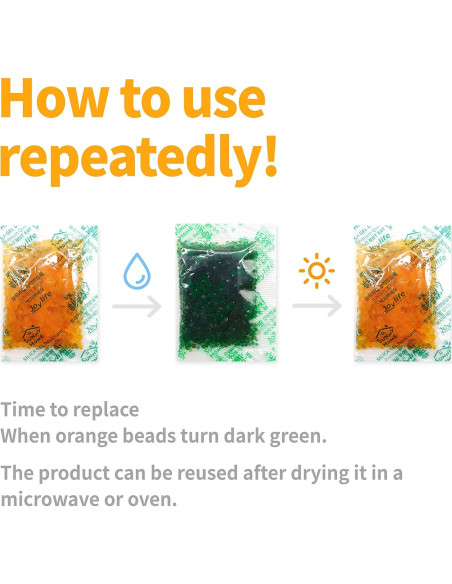 Gel de Silica Recargable SUNNY HOME 10g Naranja 30 Paquetes