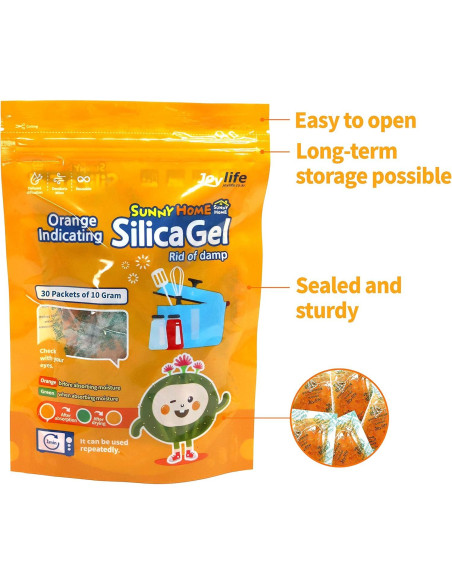 Gel de Silica Recargable SUNNY HOME 10g Naranja 30 Paquetes