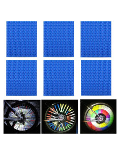 72 Piezas Reflectores de Rueda SOPINEKO para Bicicleta Azul