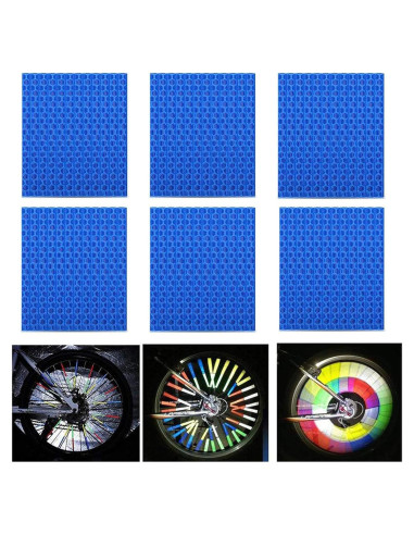 72 Piezas Reflectores de Rueda SOPINEKO para Bicicleta Azul