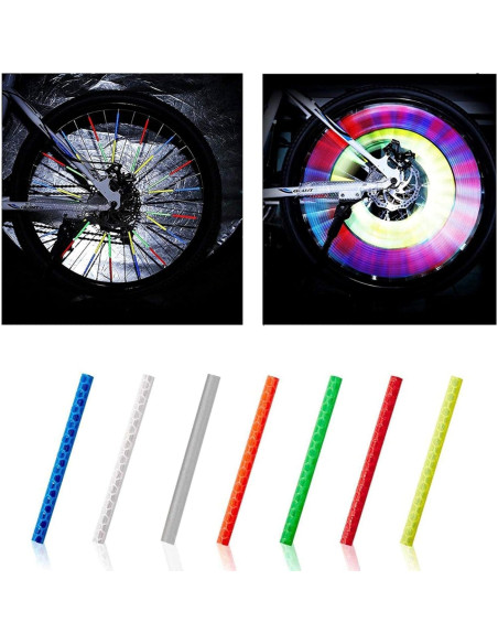 72 Piezas Reflectores de Rueda SOPINEKO para Bicicleta Azul