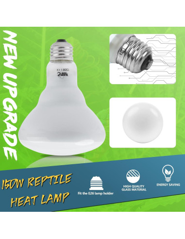Bombilla de Calor para Reptiles LUCKY HERP 150W UVA 1 Paquete