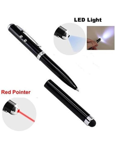 Bolígrafo Stylus 4-en-1 DuraForcity Negro para Pantalla Táctil