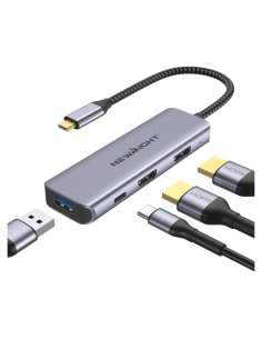 Adaptador USB C a HDMI Doble Newmight 4K 30Hz 100W Carga