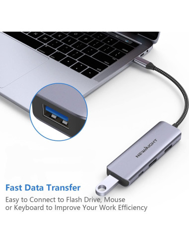 Adaptador USB C a HDMI Doble Newmight 4K 30Hz 100W Carga