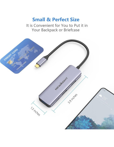 Adaptador USB C a HDMI Doble Newmight 4K 30Hz 100W Carga