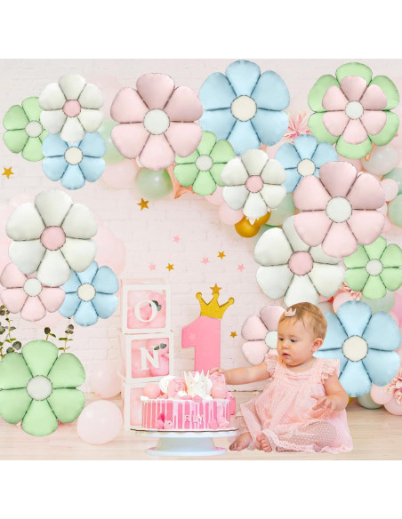 16 Globos de Aluminio Margarita Coloridos para Fiestas