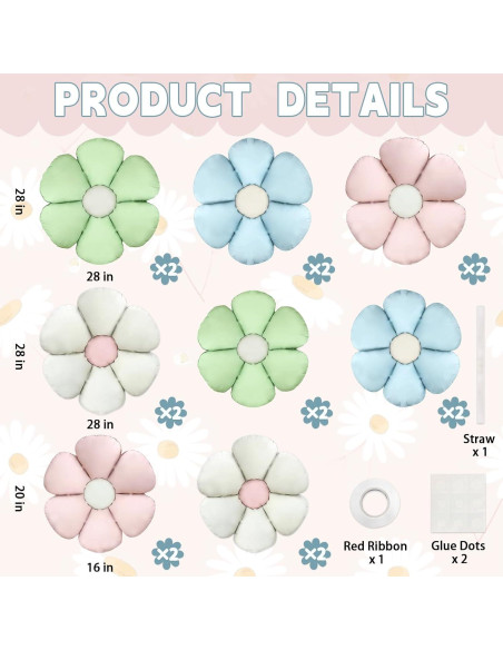 16 Globos de Aluminio Margarita Coloridos para Fiestas