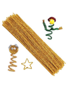 100 Limpiapipas Dorado Brillante Zlulary para Manualidades DIY