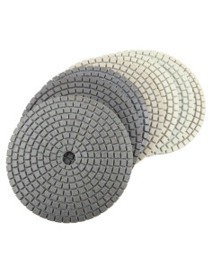 Juego de 7 almohadillas de pulido seco DAMO para mármol y granito