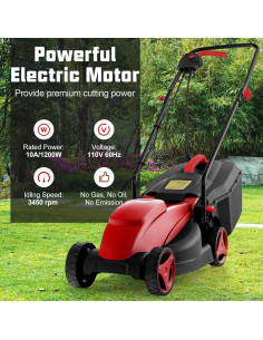 Cortadora de Césped Eléctrica Toolsempire 33 cm 10 A 25 L 2