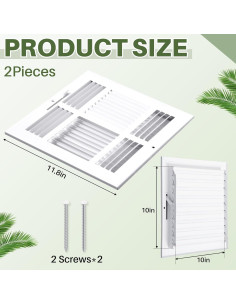 Cubiertas de Ventilación VIHOSE 25.4x25.4 cm 4 Vías Blancas 2