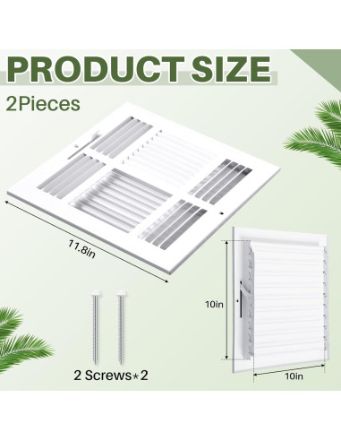 Cubiertas de Ventilación VIHOSE 25.4x25.4 cm 4 Vías Blancas
