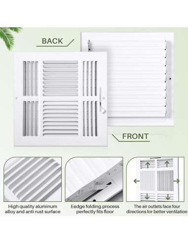 Cubiertas de Ventilación VIHOSE 25.4x25.4 cm 4 Vías Blancas