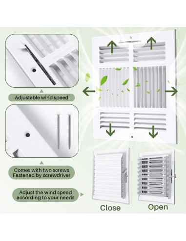 Cubiertas de Ventilación VIHOSE 25.4x25.4 cm 4 Vías Blancas