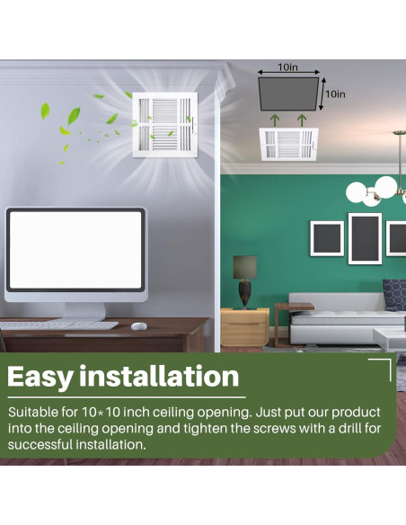 Cubiertas de Ventilación VIHOSE 25.4x25.4 cm 4 Vías Blancas