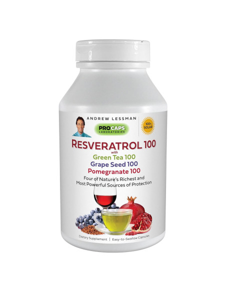 ANDREW LESSMAN Resveratrol 100mg con Té Verde y Granada - 30 Cápsulas