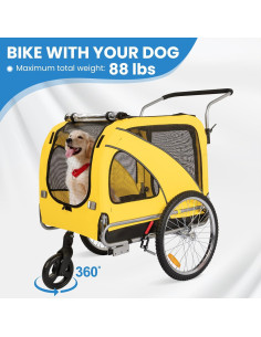 Remolque de Bicicleta Sepnine para Mascotas hasta 40 kg 2
