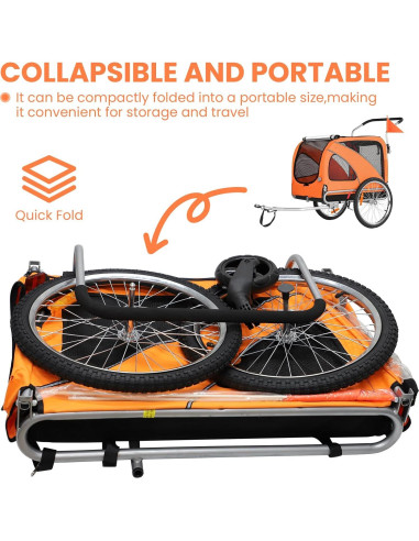 Remolque de Bicicleta Sepnine para Mascotas hasta 40 kg