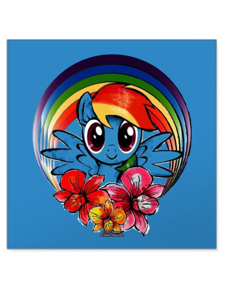 Calcomanía Vinilo CafePress 3x3" Rainbow Dash Flores