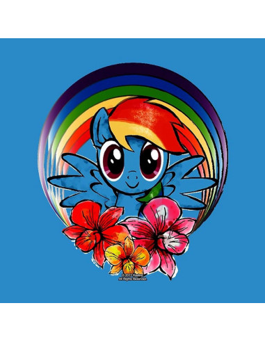 Calcomanía Vinilo CafePress 3x3" Rainbow Dash Flores