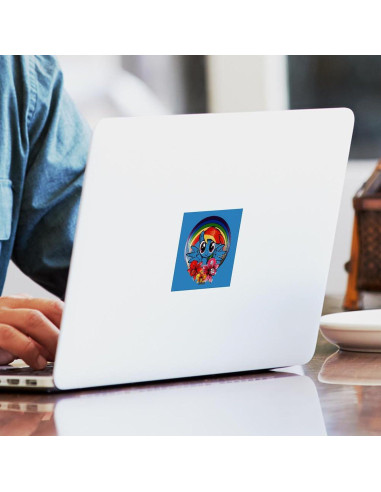 Calcomanía Vinilo CafePress 3x3" Rainbow Dash Flores