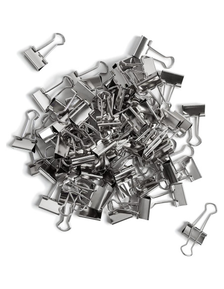 Clips de Carpeta Pequeños U Brands Plata 19mm 72 Unidades