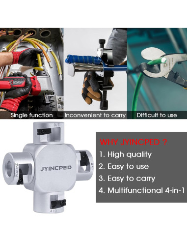 Desaislador de Cable Grande JYINCPED 4 en 1 para AWG 2/0-250 MCM