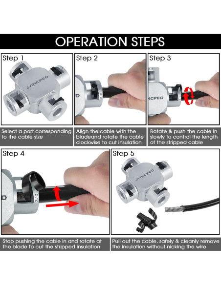 Desaislador de Cable Grande JYINCPED 4 en 1 para AWG 2/0-250 MCM