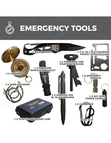 Kit de Supervivencia de Emergencia Sirius 50L para 2 Personas