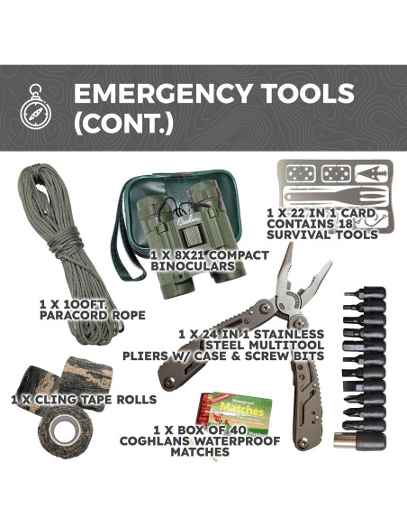 Kit de Supervivencia de Emergencia Sirius 50L para 2 Personas