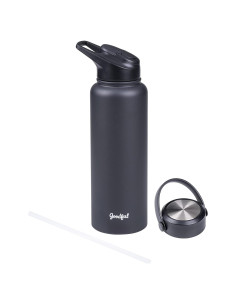 Botella Aislada Goodful 1.18L Acero Inoxidable Gris Carbón