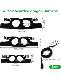 Juego de 3 arneses ajustables HJZHII para dragón barbudo 2