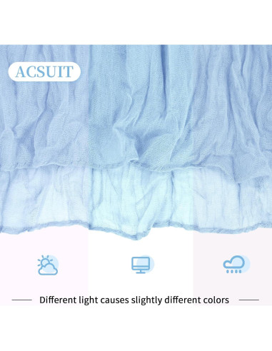 Caminos de Mesa de Gasa Azul Bebé 4 Piezas 20x120 cm