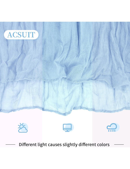 Caminos de Mesa de Gasa Azul Bebé 4 Piezas 20x120 cm