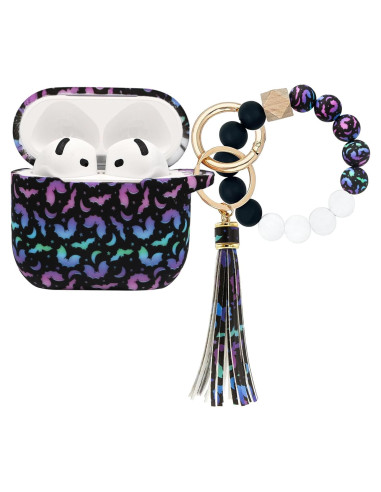Funda de Silicona PowerDriver para AirPods 4 con Llavero Colorido