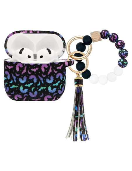 Funda de Silicona PowerDriver para AirPods 4 con Llavero Colorido