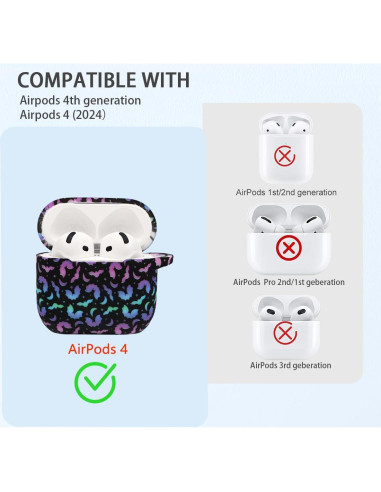 Funda de Silicona PowerDriver para AirPods 4 con Llavero Colorido