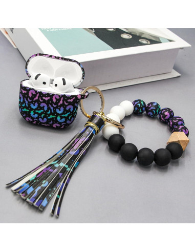 Funda de Silicona PowerDriver para AirPods 4 con Llavero Colorido