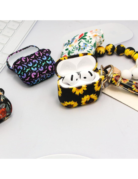 Funda de Silicona PowerDriver para AirPods 4 con Llavero Colorido