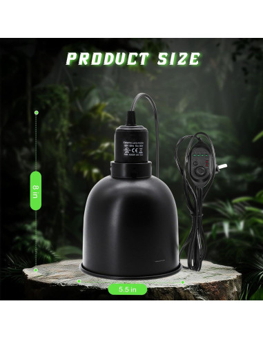 Lámpara de Calor para Reptiles MECESOR con Temporizador 5.5"
